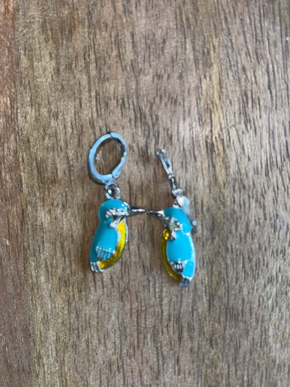 Turquoise & Yellow Parrot Drop Earrings - Women Jewelry Earrings